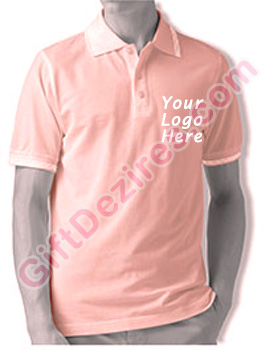 Designer Pink and White Color Logo Printed T Shirts